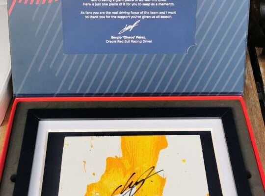 Sergio Perez Signed Artwork Memorabilia Red B