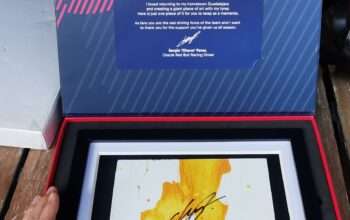 Sergio Perez Signed Artwork Memorabilia Red B