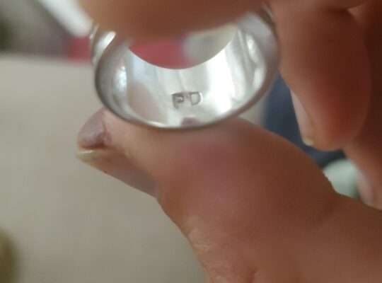 palladium  Diamond ring