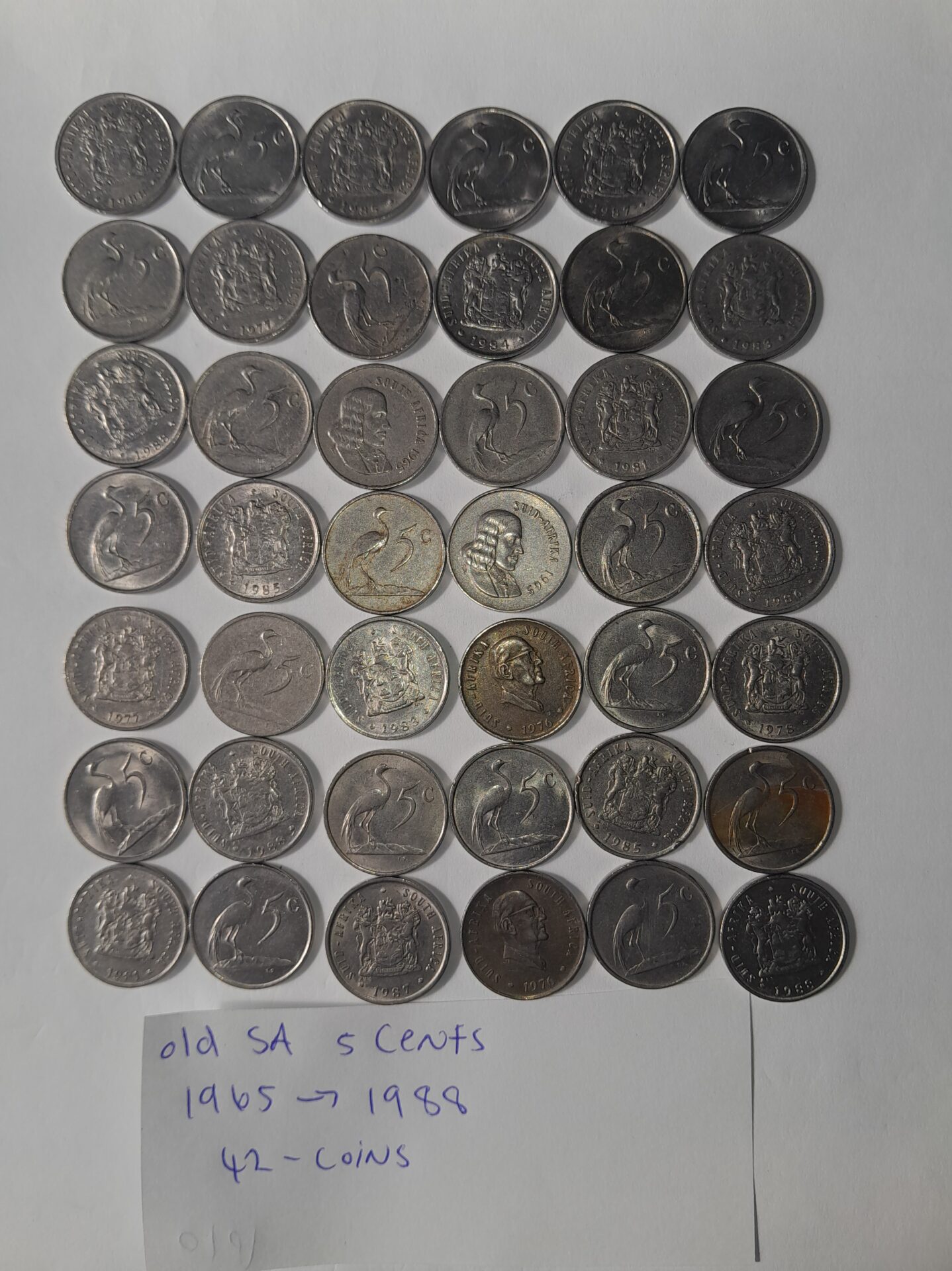 Old South african 5c pieces