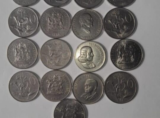 Old South african 50c pieces