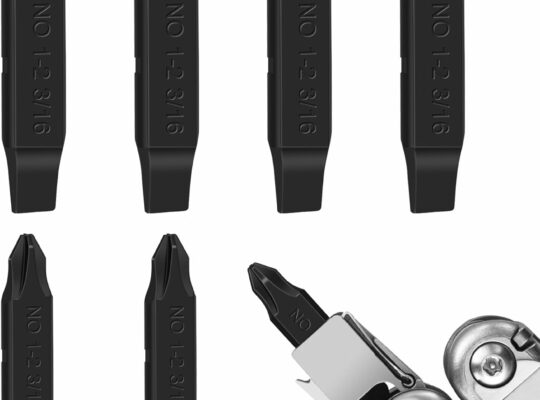6 Pack Replacement Two-Sided Screwdriver Bits for Leatherman Multi-Tool – #1 & #2 Phillips + 3/16 Flat Head – Perfect Fit for Leatherman Multi-Tools – Add or Replace Your Existing Bits