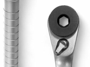 GALVANOX Flat-End Ratchet and Bit Extender Set for Multi-Tools, Designed for Use with Leatherman Models, Ratcheting Bit Driver, Brushed Steel (2-PC EDC Accessories Kit)
