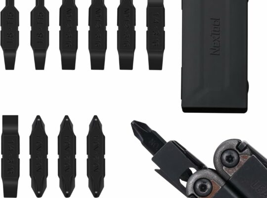 NexTool 10 Pack Replacement Double-Ended Screwdriver Bit for Leatherman Multi-Tool – Durable S2 Steel #1, #2 & #1-2 Phillips + 1/4, 3/16 & 1/8 Flat Head+T15 Torx, Perfect for DIY, and Outdoor Repairs