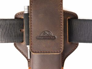 Topstache Leather Multitool Sheath for Belt – Multitool Holder for Belt – EDC Belt Organizer Multitool Pouch – Two Magnetic Closure Multitool Holster – Belt Loop Leather Multitool Case, Darkbrown