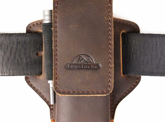 Topstache Leather Multitool Sheath for Belt – Multitool Holder for Belt – EDC Belt Organizer Multitool Pouch – Two Magnetic Closure Multitool Holster – Belt Loop Leather Multitool Case, Darkbrown