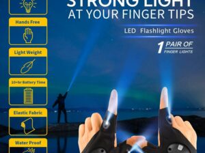 LED Flashlight Gloves, Cool Gadgets Christmas Stocking Stuffers Unique Birthday Gifts for Dad Boyfriend Husband Him, Light Gloves Tool for Camping Fishing Car Repairing Hiking