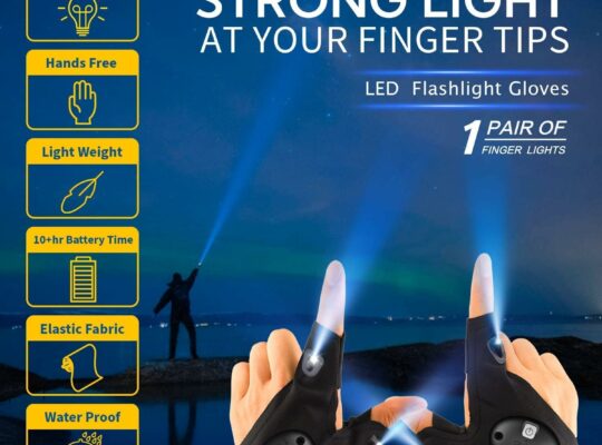LED Flashlight Gloves, Cool Gadgets Christmas Stocking Stuffers Unique Birthday Gifts for Dad Boyfriend Husband Him, Light Gloves Tool for Camping Fishing Car Repairing Hiking