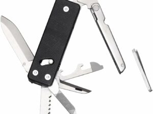 ROXON KS2 Elite D2 Blade 13 in 1 Mini Multi Tool function pocket knife with big scissor, G10 handle and Pocket clip, good for Camping/Backpacking/Emergencies/EDC Multitool (D2 Steel Blade)