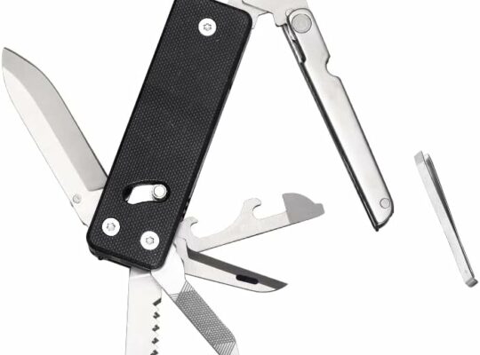 ROXON KS2 Elite D2 Blade 13 in 1 Mini Multi Tool function pocket knife with big scissor, G10 handle and Pocket clip, good for Camping/Backpacking/Emergencies/EDC Multitool (D2 Steel Blade)