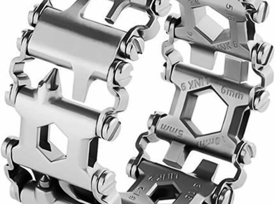 Multitool Bracelet 29 in 1, 22cm Stainless Steel, Outdoor Travel Men Watch Strap, Trend Bracelet with A Pry Tool