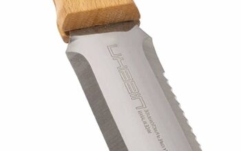 NISAKU NJP650 The Original Hori Hori Namibagata Japanese Stainless Steel Weeding Knife, 7.25-Inch Blade