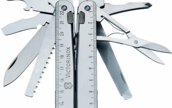 Victorinox Swiss Tool Swiss Army Knife, 24 Function Swiss Made Multi-Tool with Needle-Nose Pliers, Wire Cutters and Large Blade – Silver