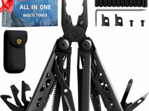 28-in-1 Multitool Pliers, Stainless Steel Multi Tool with Pocket Clip, Self-Locking, Replaceable Wire Cutters, and Precision Screwdriver, Foldable EDC Multi-Tool for Outdoor, Repair, Camping, Hiking