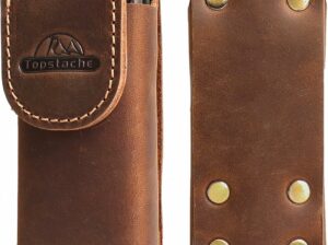 Topstache Leather Multitool Sheath – Multitool Holster for Belt – Belt Loop Multitool Pouch – Magnetic Closure Tool Pouch Case,