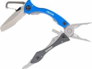 Gerber Gear Crucial Multitool EDC Pocket Knife with Needle Nose Pliers and Clip, Blue