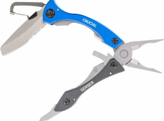 Gerber Gear Crucial Multitool EDC Pocket Knife with Needle Nose Pliers and Clip, Blue
