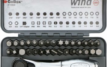 Wiha 74984 32 Piece GoBox Standard Bit Set with Mini Ratchet