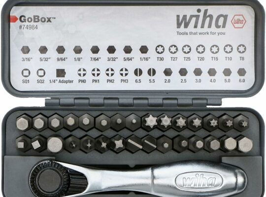 Wiha 74984 32 Piece GoBox Standard Bit Set with Mini Ratchet