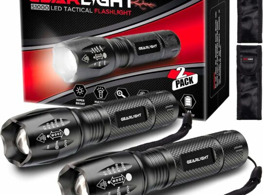 GearLight LED Flashlights – Mini Camping Flashlights with High Lumens, 5 Modes, Zoomable Beam – Powerful, Bright, and Versatile Tactical Flash Light for Outdoor and Home Use