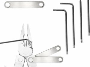 Wrench Set, Includes 2 Stainless Steel Knurled Nut Wrenches, 2 S2 Steel T10 and 2 S2 Steel T8 Wrenches, Compatible with Leatherman Accessories and Multitools