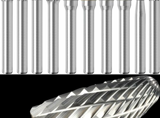 10Pcs Carbide Burr Set 1/4 Shank w/Clear Box Max Head Dia 10mm Die Grinder Bits Rotary Tools Attachment Kit Rasp Accessories Metal Wood Stone Steel Grinding Deburring Cutting Porting Carving