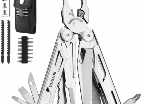 Multitool, 29-in-1 Multitool Pliers with Replaceable Wire Cutters and Saw, Heavy-duty Stainless Steel Multi-tool Set and Nylon Sheath for Camping Survival multi tool for Man