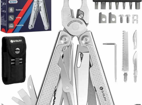 BIBURY Multitools Pliers Pro BI2049, Multi Tool Foldable Pliers with Large Saw Blade, Wire Cutters, Upgraded Multi Tool w/Scissors and Screwdirver Set, Multitool for Outdoor Hunting Survival Camping