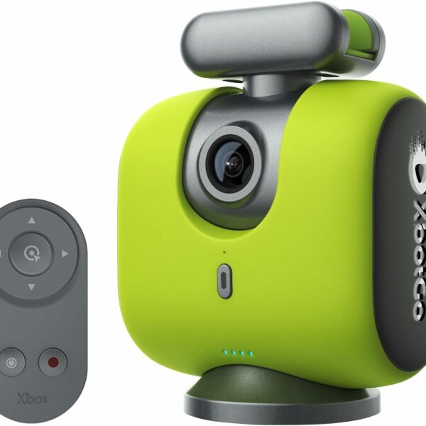 XbotGo Chameleon AI Auto Sports Action Camera – 4K 60FPS Soccer Camera and Basketball Tracking Camera for Team Sports, Live Streaming, No Subscription, Works with iOS & Android (Lemon Green)